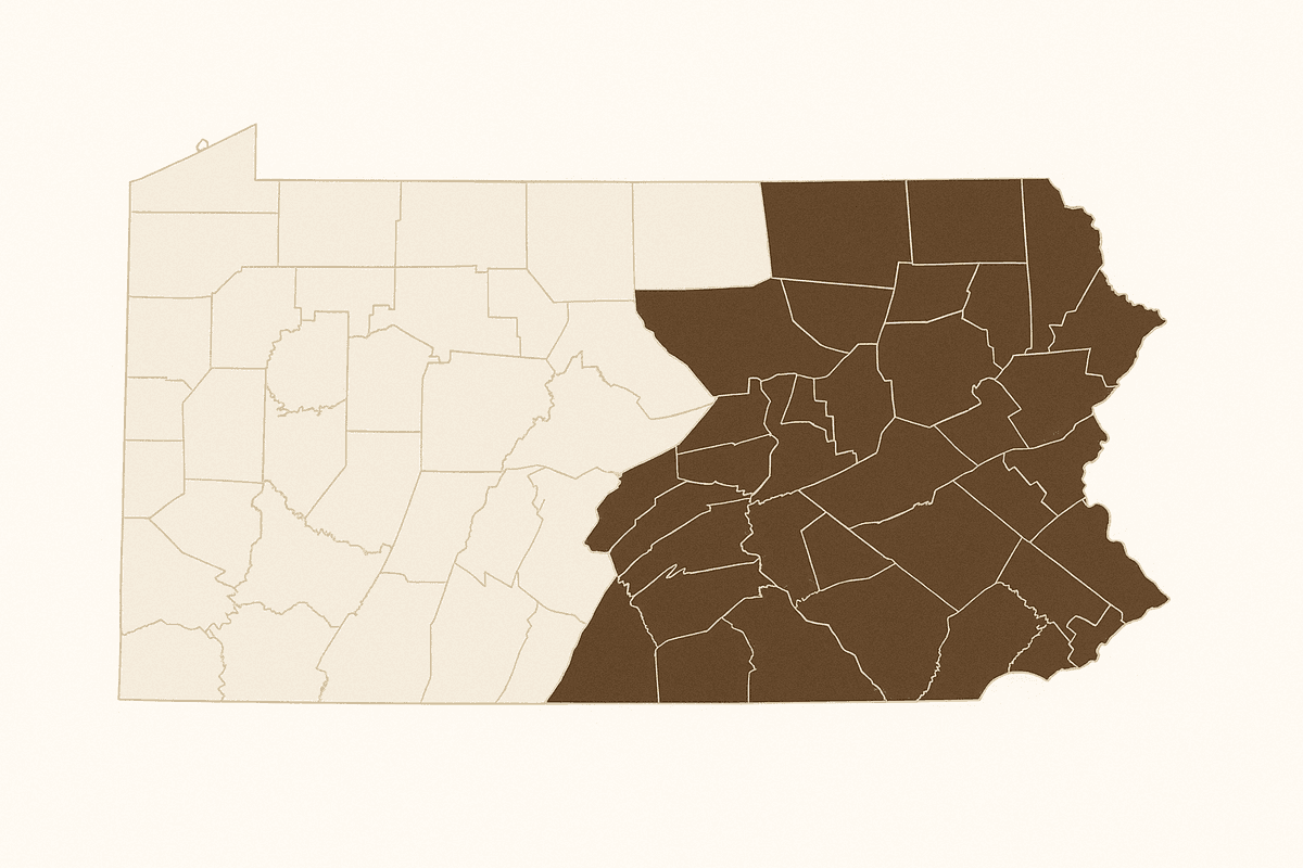 Pennsylvania service area map